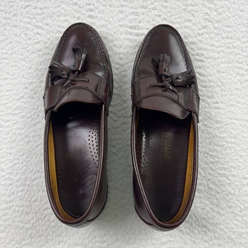 Vintage Sebago Loafers Mens 13 Loafers Brown Leather Tassel Slip On Handsewn USA